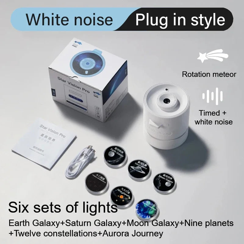 Projector Night Light USB Powered Starry Light Projector 360 ° Rotate Saturn-Galaxy Projector for Kid's Bedroom Gifts Home Decor Oasis Select 6 Discs