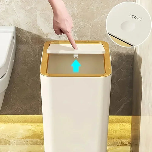 10L One-Touch Odor-Proof Trash Can | Leakproof Kitchen & Bathroom Bin Odor-Proof Trash Can Oasis Select
