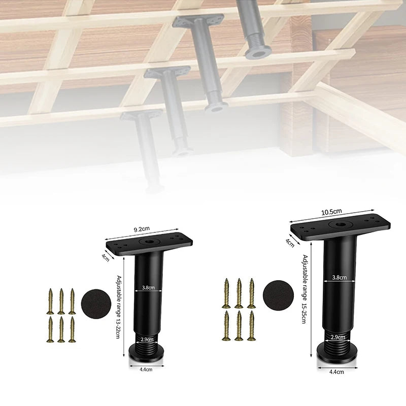 Beam Support Foot Telescopic Adjustable Bed Strengthened Plastic Furniture Feet Sofa Feet Bed Bottom Load-bearing Bracket Oasis Select