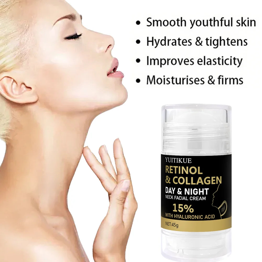Retinol and Collagen Facial Neck Cream, Lifting Neck, Firming and Moisturizing Skin, Powerful Moisturizing Neck and Facial Skin, Oasis Select
