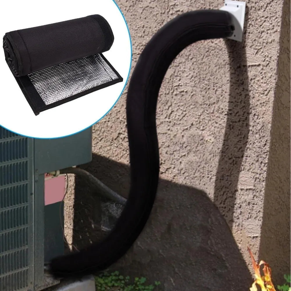 3 Layer Oxford Cloth HVAC Copper Pipe Insulation Cover Zipper Flexible Air Conditioning Pipe Protective Sleeve Oasis Select