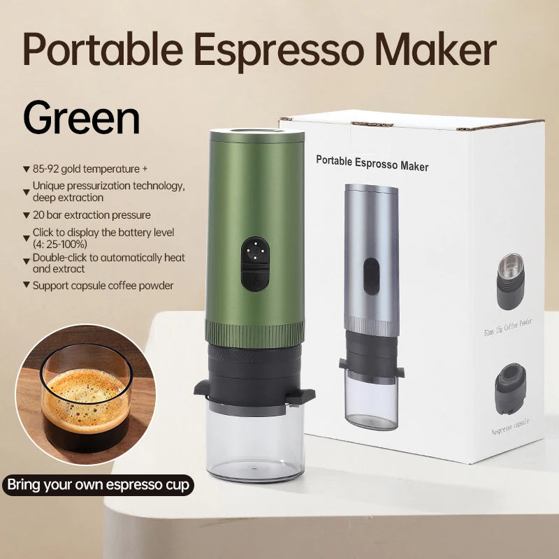 Portable 3-in-1 Espresso Machine 20 Bar USB Car & Camping