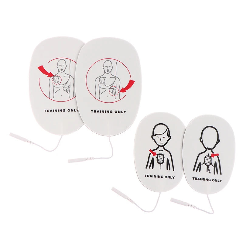 1 Pair AED Training Device Patches First Aid Training Replacement Pads Adult Kid Training Universal Trainer Oasis Select