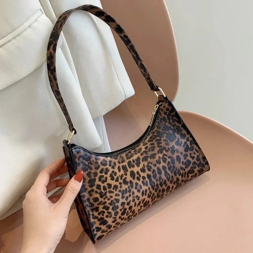 Summer New Shoulder Bags for Women High Quality Zebra Underarm Handbags PU Leather Leopard Armpit Purse Bag Oasis Select leopard S