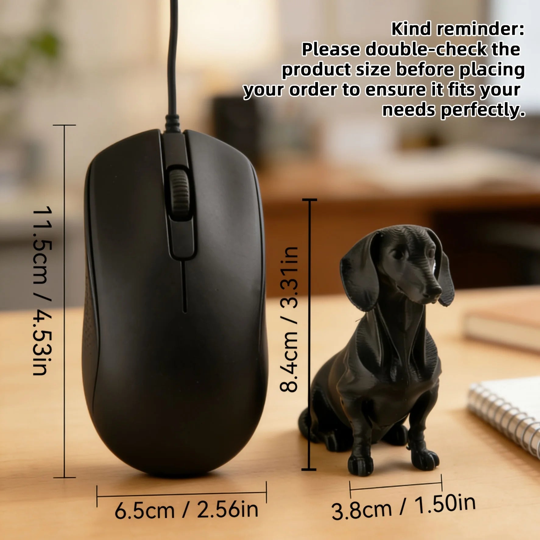 Sitting Dachshund Figurine cute Short-Leg Dog Statue Ornament for DIY customize Pet Lover Gift Modern Aesthetic Room Decor gifts Oasis Select Dachshund black