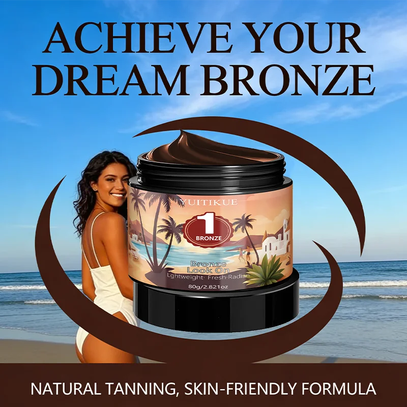 YUITIKUE Bronze Look On Self Tanning Cream - No Sun Required, Natural Bronze Glow, Long-Lasting & Hydrating 80g Oasis Select