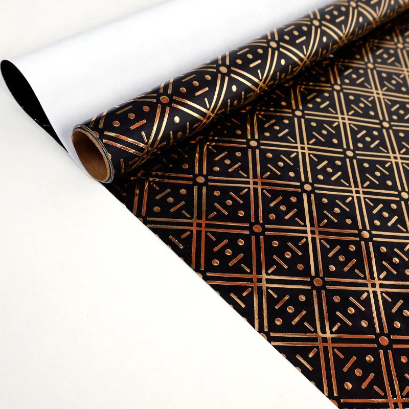 43x300cm Black Gold Gift Wrapping Paper Polka Bouquet Packaging Paper Christmas Valentines Day Birthdays Gifts Decorations Paper Oasis Select V