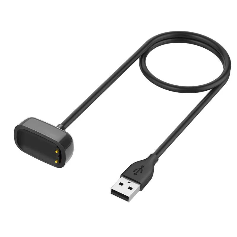 USB Charger Cable for Fitbit Charge 5 & Luxe – 100cm Reset Dock Smartwatch Charger Cable Oasis Select Black