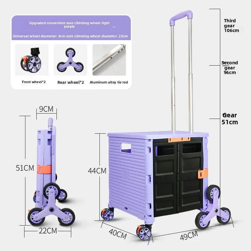 New folding shopping cart, small pull cart, shopping cart, family cart with cover, can sit on the staircase, camper Oasis Select