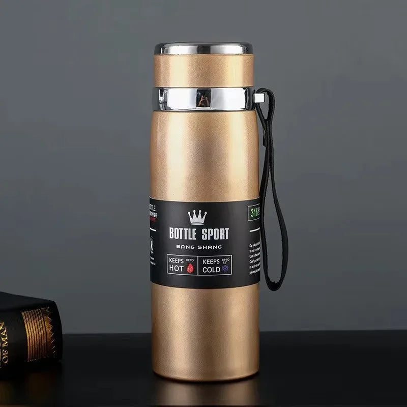 1000ml Thermal Water Bottle Thermos Vacuum Flask Double Stainless Steel Coffee Tea Insulated Cup Leakage-proof for Office Oasis Select Gold 1000ML