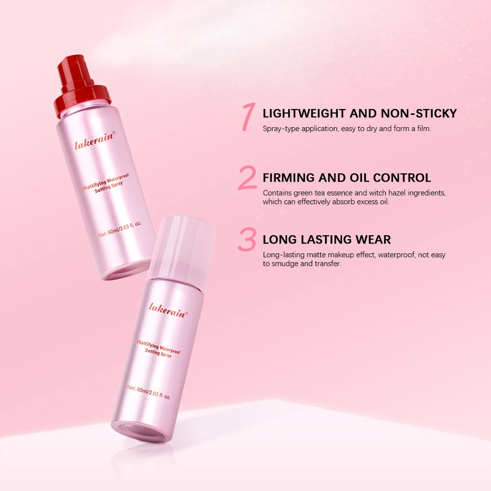 Mattifying Waterproof Setting Spray for All Skin Types Oil Control Non Sticky Makeup Fixer Long Lasting Matte Base Makeup Oasis Select