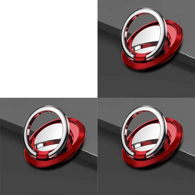 1/2/3pcs Luxury Finger Ring Holder Stand Grip 360 Rotating For Mobile Phone Car Magnetic Mount Phone Back Sticker Pad Unniversal Oasis Select 3pcs red