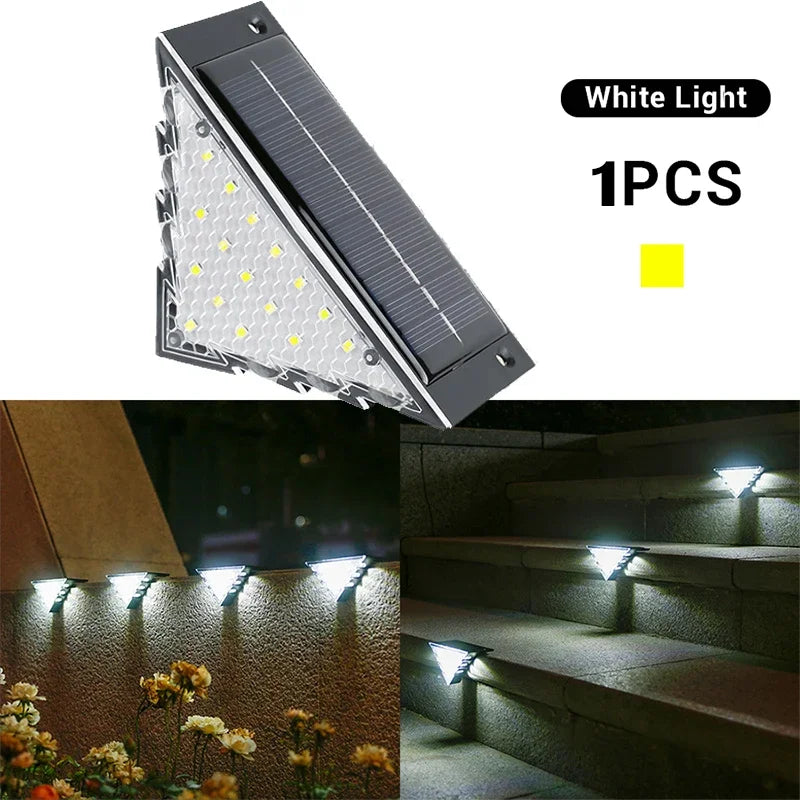 Solar Stair Lights Solar Step Light Outdoor Anti-theft Waterproof IP45 Decor for Garden Stair Deck Front Porch and Patio Oasis Select White Light 1PC