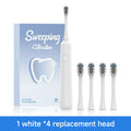 DOCO LAB Sonic Electric Toothbrush 3-gear vibration Mode Smart Whitening Ultrasonic Vibration Teeth Whitening Oral Clean Brush Oasis Select white 4 heads