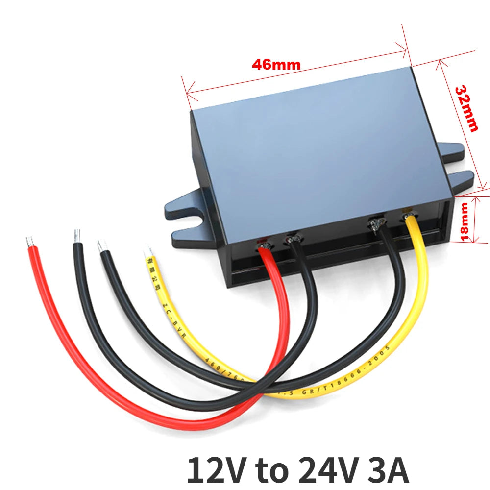 12V to 24V Vehicle Power Transformer Module Converter Power Booster Converter Step Up DC/DC Converters 12 Volt to 24 Volt Oasis Select 12V to 24V 3A 12V 24V