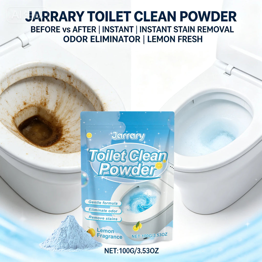 Toilet Clean Powder 100g Lemon Fragrance Stain Removal Odor Eliminator Deep Cleaning Yellowed Toilets Bad Odors Toilet Cleaner Oasis Select