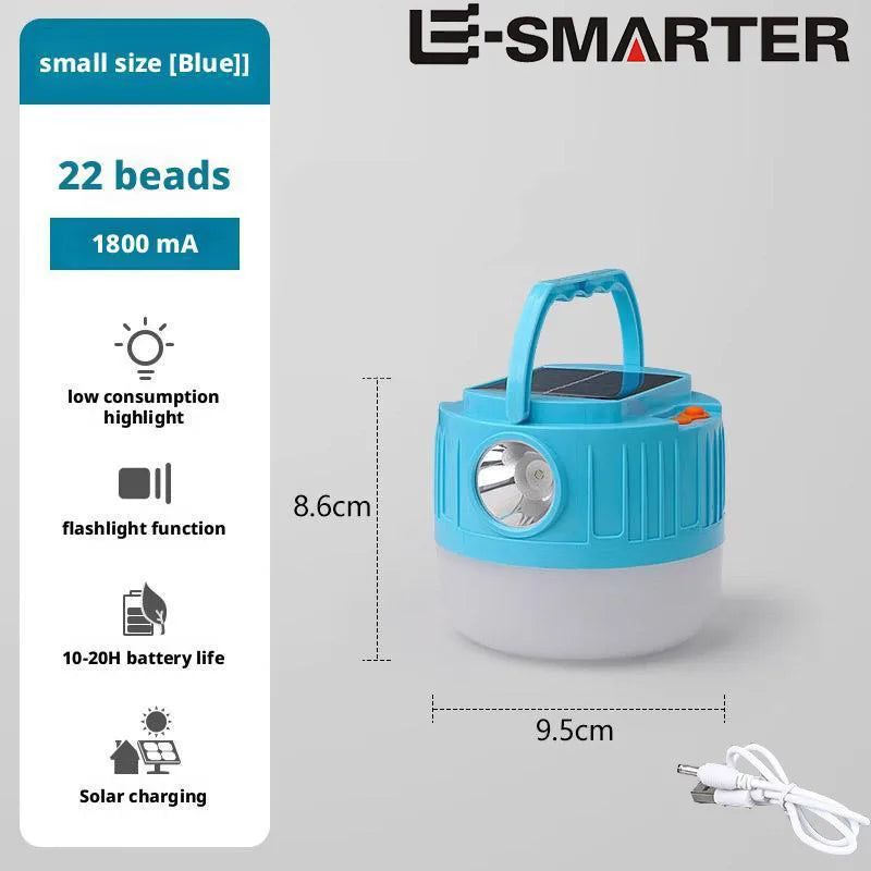 Led Emergency Camping Light, Solar Charging 2-In-1 Flashlight, Outdoor Adventure Camping Light Oasis Select ST100 small blue