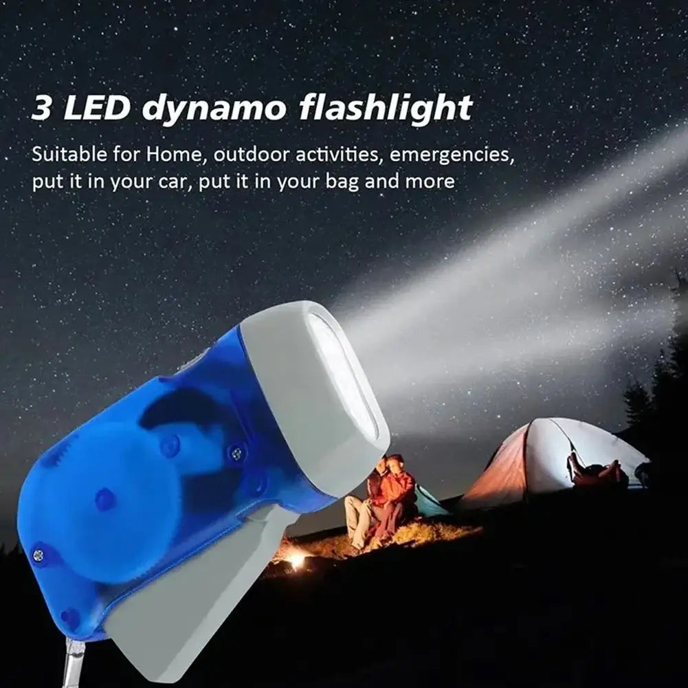 Hand-Powered Mini LED Flashlight – Battery-Free Camping Torch