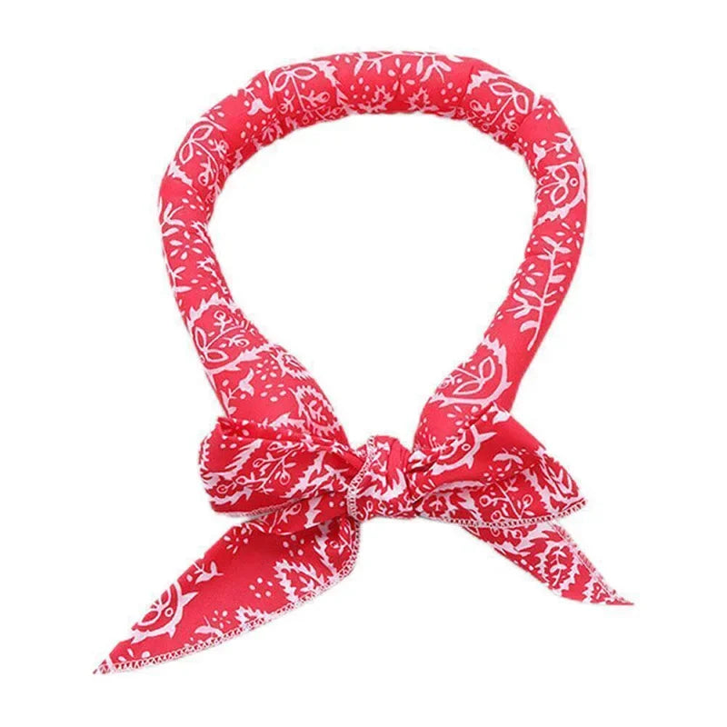 Summer Cooling Ice Neck Cooling Scarf Bandana Body Ice Wrap Tie Refreshing Multifunction Wrist Towel Headband Cooling Accessory Oasis Select 1pcs red
