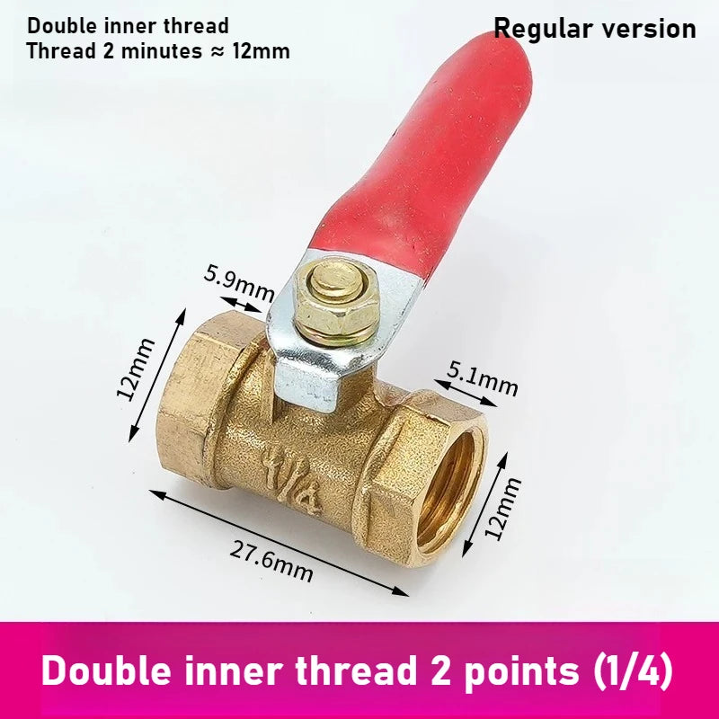 Pneumatic Copper Ball Valve Baota Red Handle Small Switch 1 3 4 Point 1/4 Vent Pipe Ball Valve Oasis Select Double inside 2 1PCS