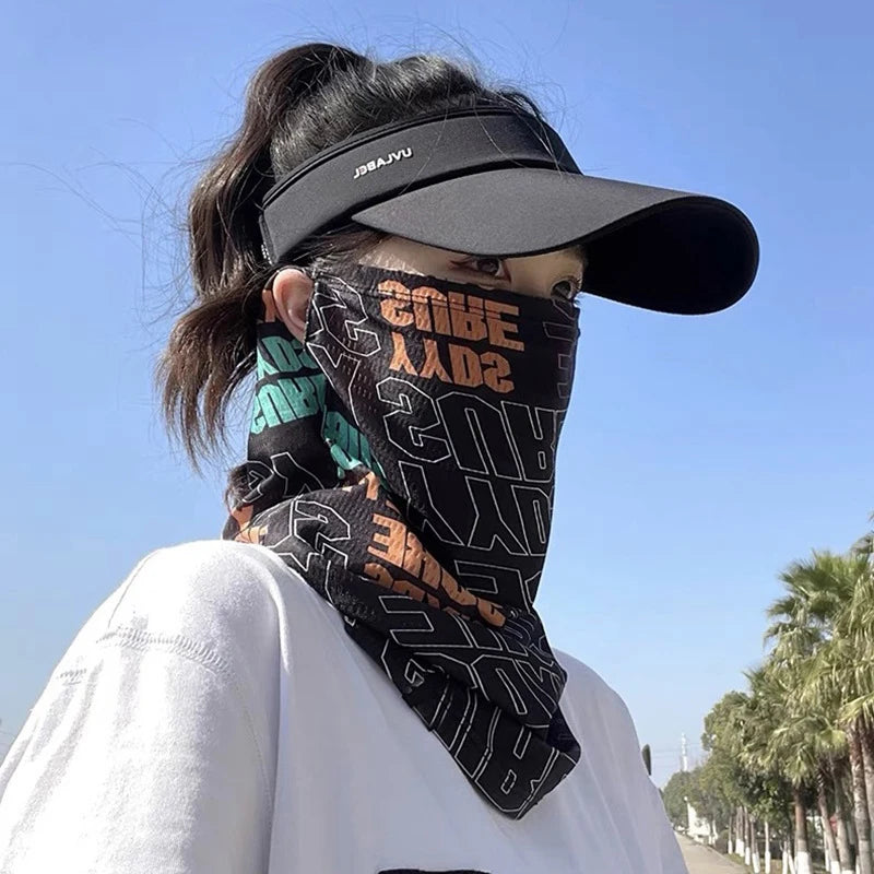 Men's Women's UV Block Mask, Summer Outdoor Sport Face Neck Sunscreen, Hip Hop Ear Scarf For Cycling Oasis Select Black 1