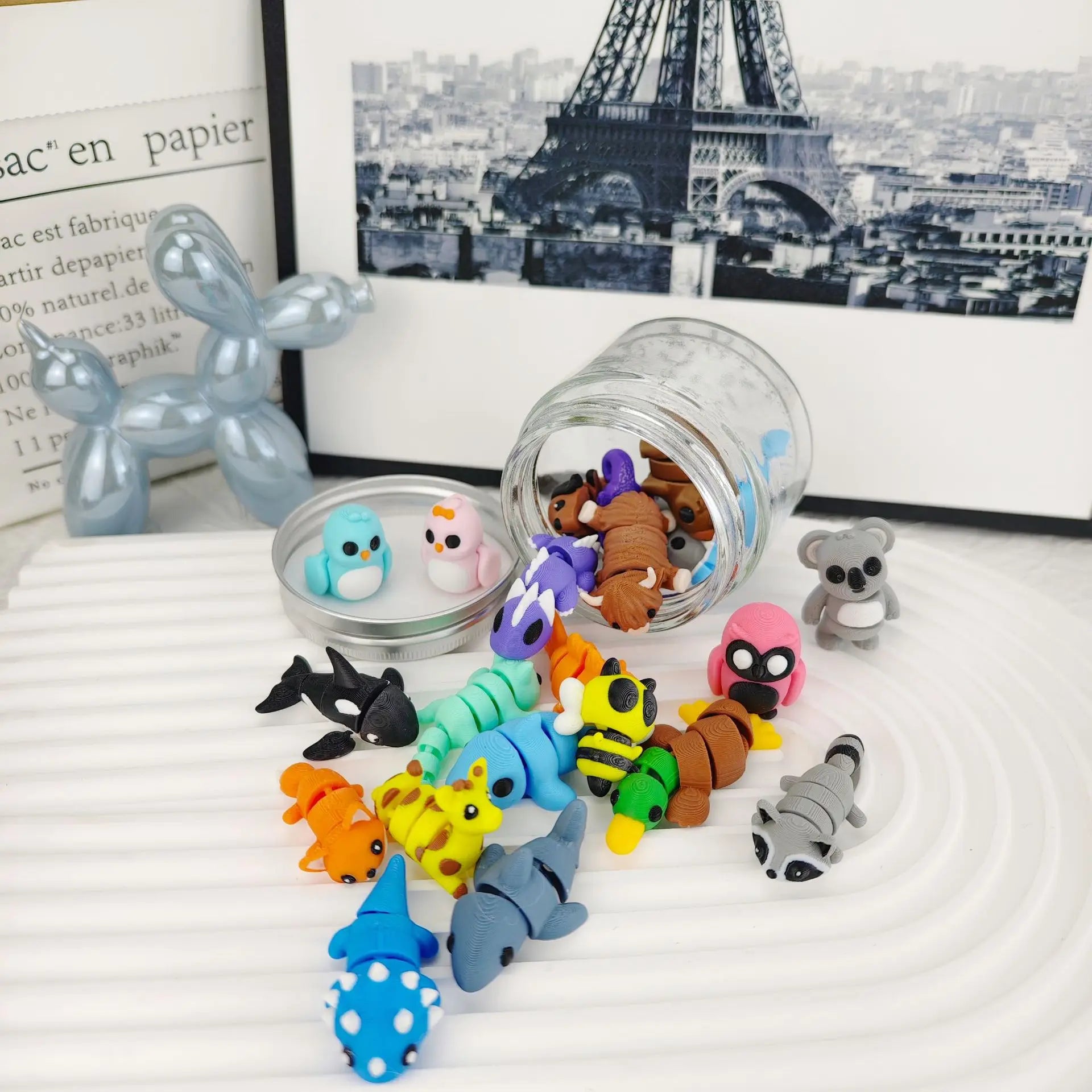 3D Printed Mini Animals Multi-Joint Rotatable Fidget Toys Office Desk Decoration Home Decor Animal Model Figurine Kid Gift 피규어 Oasis Select