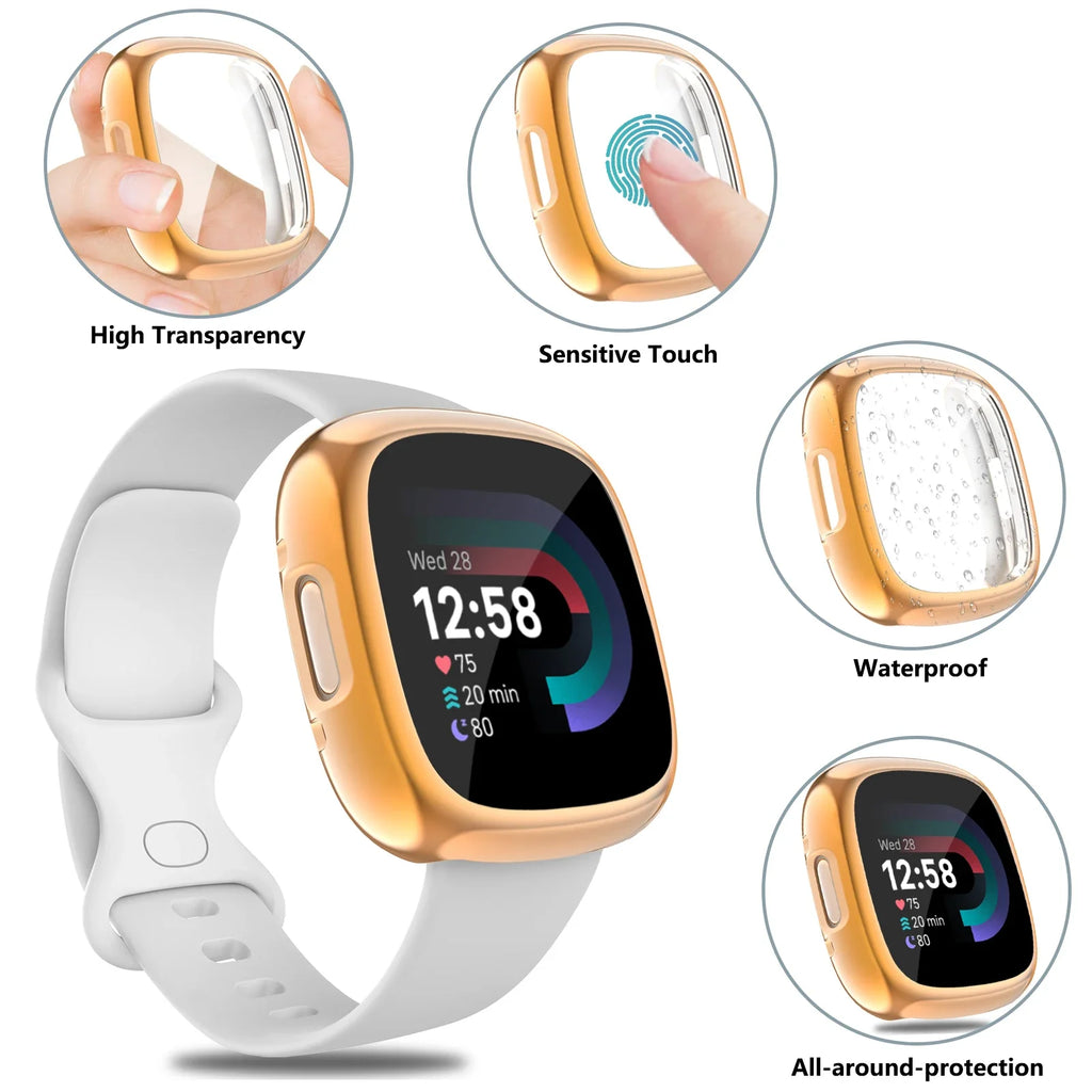 Fitbit Versa 3 Soft TPU Screen Protector Protective Case Cover Smartwatch Case Oasis Select