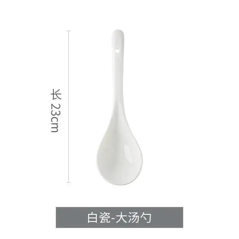 Ceramic Soup Spoon Soup noodles rice Spoon For Daily Use Kitchen Tablewear Oasis Select Large Soup Spoon