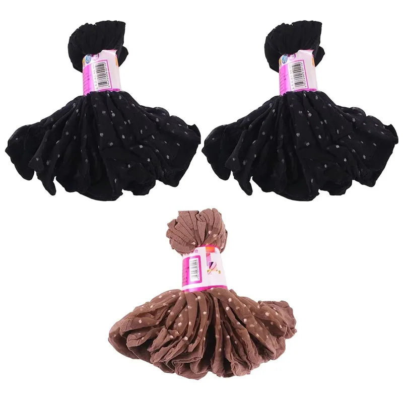 10-30pairs Black Dot Transparent Socks Ultra-thin Elastic Women Crystal Silk Socks Nylon Fashion Ladies Summer Short Ankle Socks Oasis Select Mix 30pairs 8 One Size
