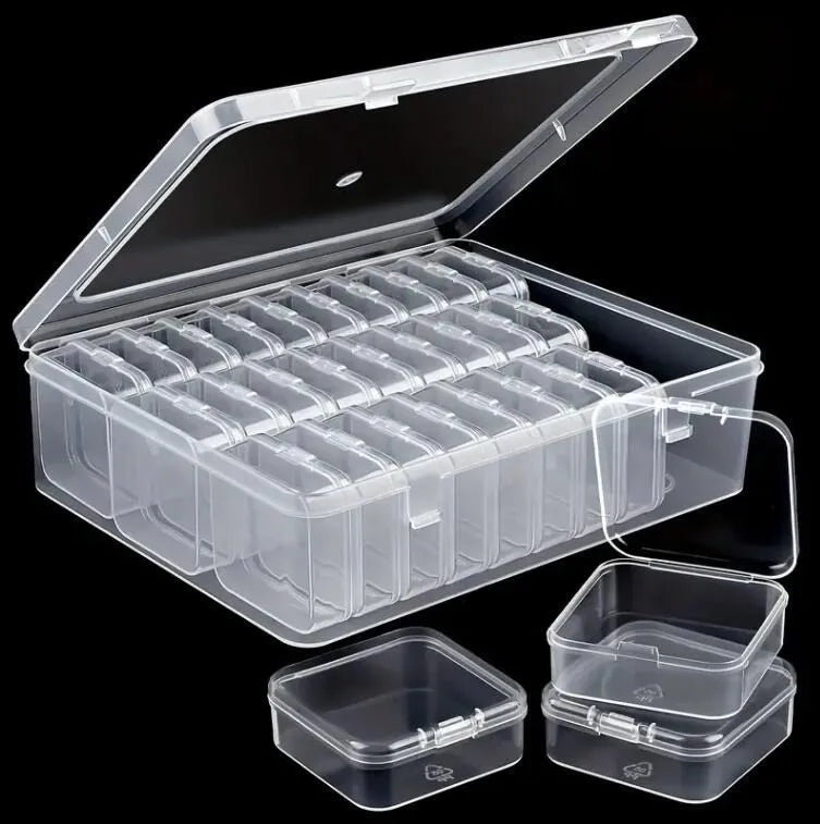 Transparent Plastic Bead Accessories Storage Box Nail Art Jewelry Box Diamond String Beads Organizer Modern Minimalist Style Oasis Select
