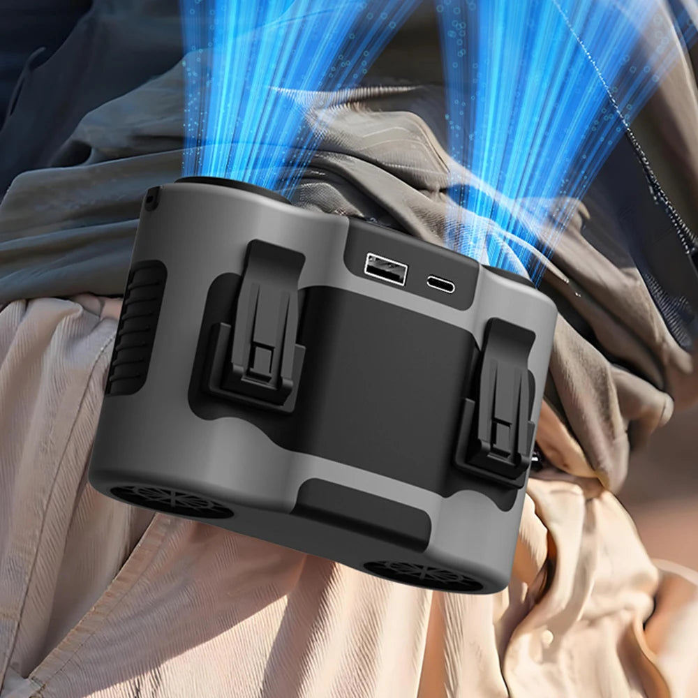 URGGU Waist Clip Fan 10000/20000mAh USB Rechargeable Portable