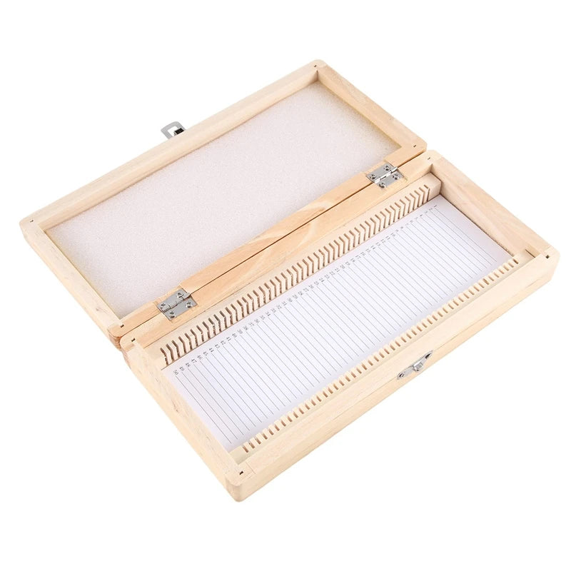 Wooden Slide Storage Box, Holds 50 Slides, Microscope Slide Box Easy Install Easy To Use Oasis Select