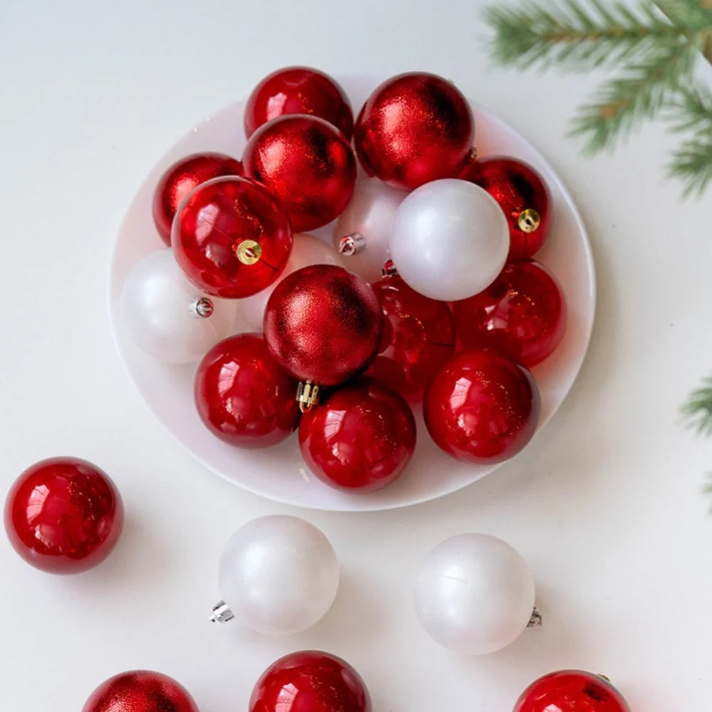 24PCS 6cm Christmas Balls Colorful Electroplating Christmas Tree Hanging Ball Home Party Christmas Tree Decor New Year Gift Oasis Select