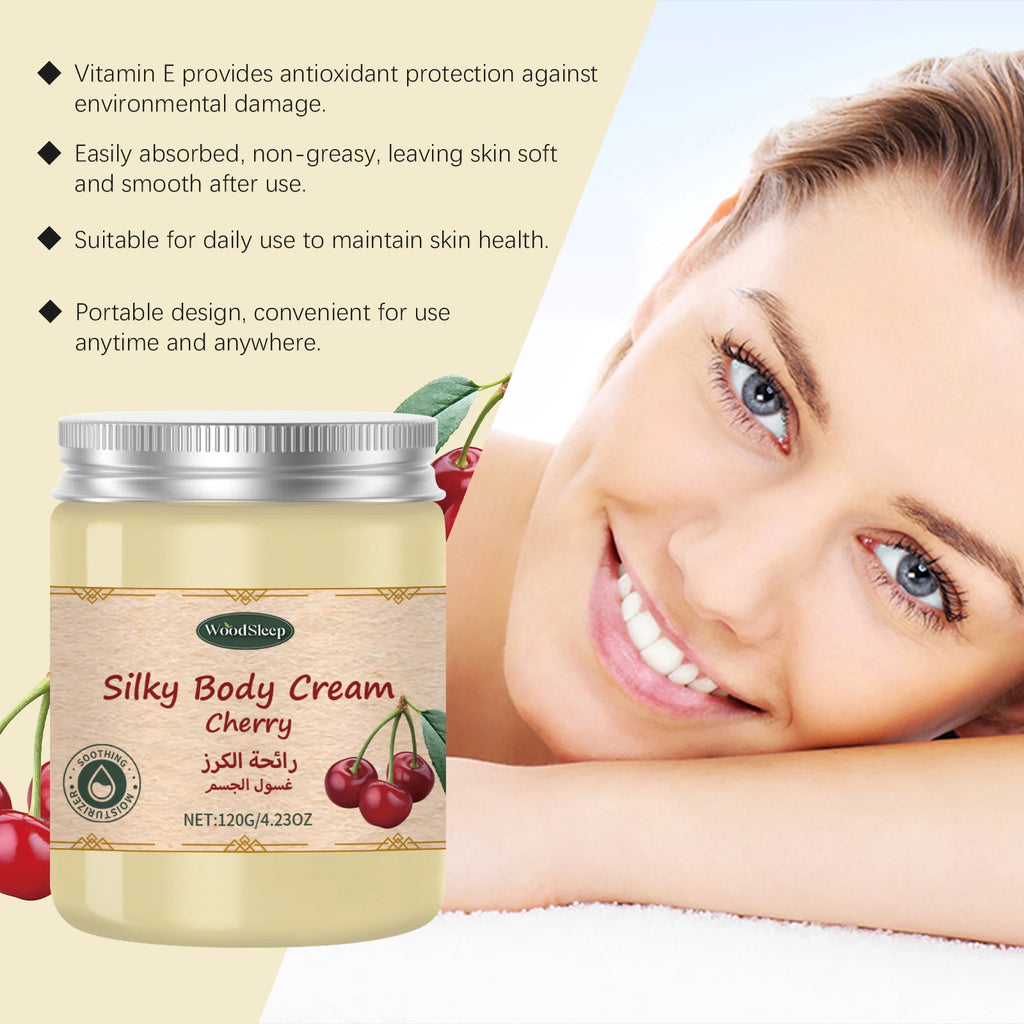 Cherry Body Cream Antioxidant Brighten Smoothing Skin Repair Dryness Body Lotion Long Lasting Moisturizing Face Cream Skin Care Oasis Select