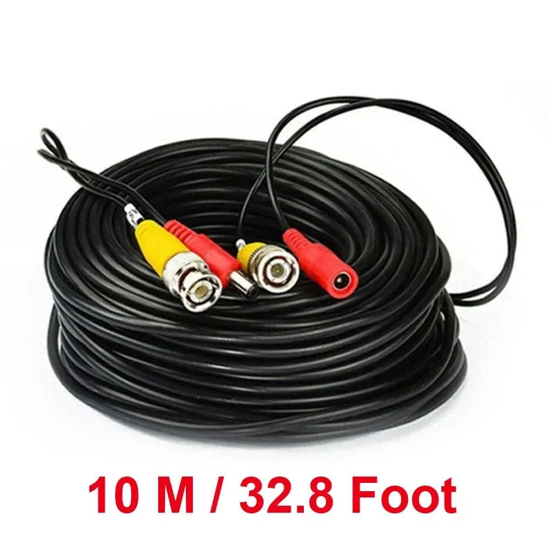 10M/32.8Foot BNC Cable BNC+DC Power Video Extension Cable for CCTV DVR Camera Video Power Supply Security Surveillance Accessory Oasis Select 10m