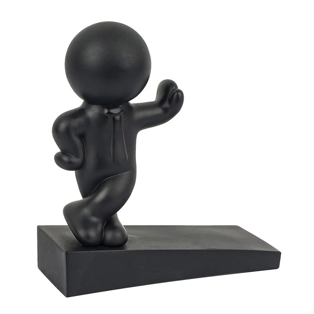 Cute Cartoon Decorative Door Stop No Drilling Action Figure Door Stopper Non-slip Anti Collision Door Bumper for Home&Bedroom Oasis Select Black-B