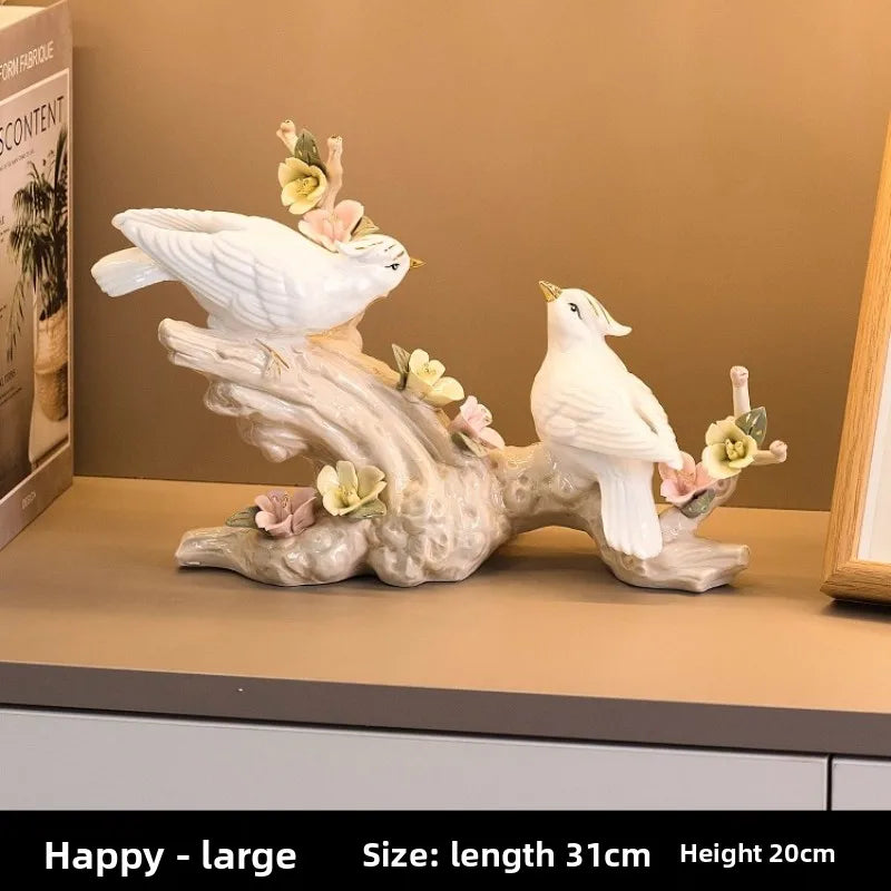 Modern Ceramic Bird Ornament Home Living Room Wine Cabinet Soft Decoration European Room Desktop Ornament Oasis Select C