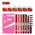 6color/Set Matte Mositurizing Lip Liner Built-In Sharpener Lipliner Pencil 2 In 1 Lip Liner And Lipstick Pen Waterproof Oasis Select Set B
