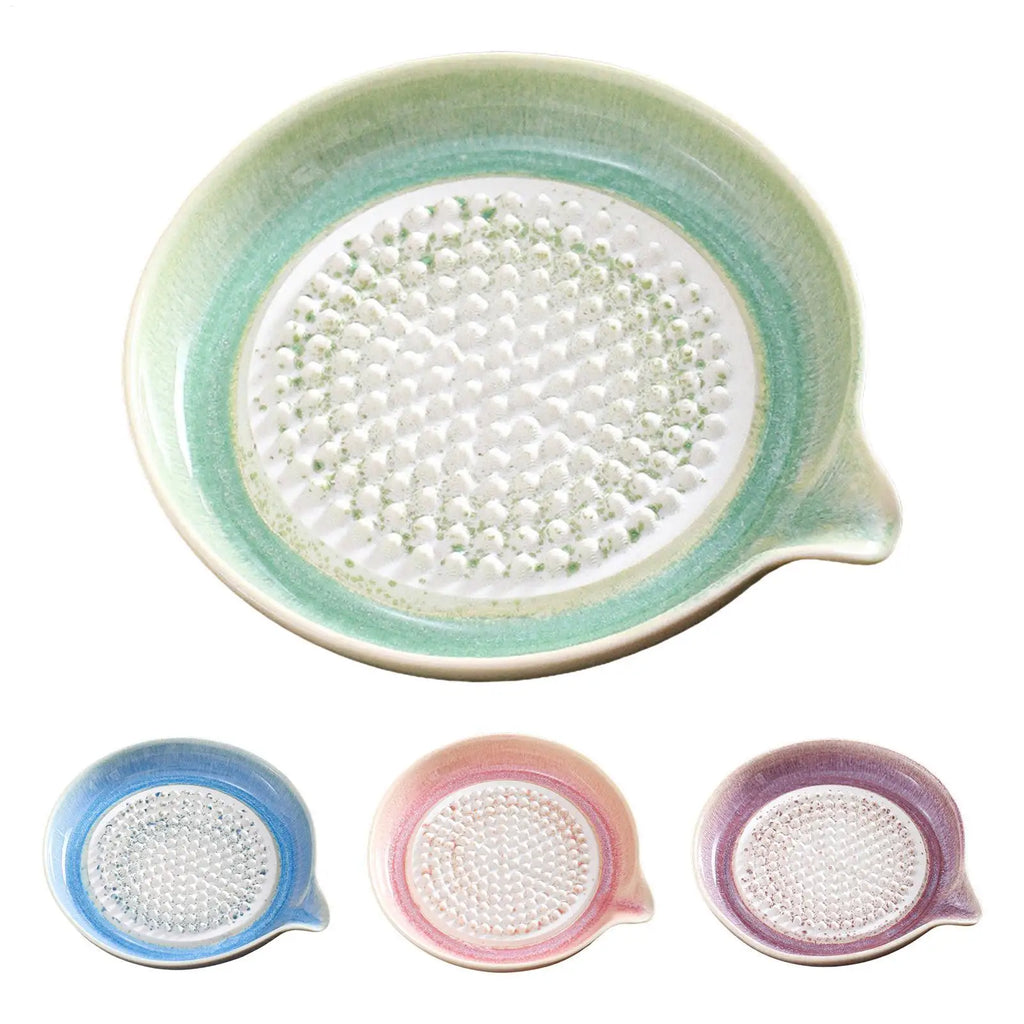 Grating Plate Ceramic Handmade Kitchen Tool Multifunctional Garlic Grater Dish for Home Kitchen Chocolate Onion Lemon Fruits Oasis Select