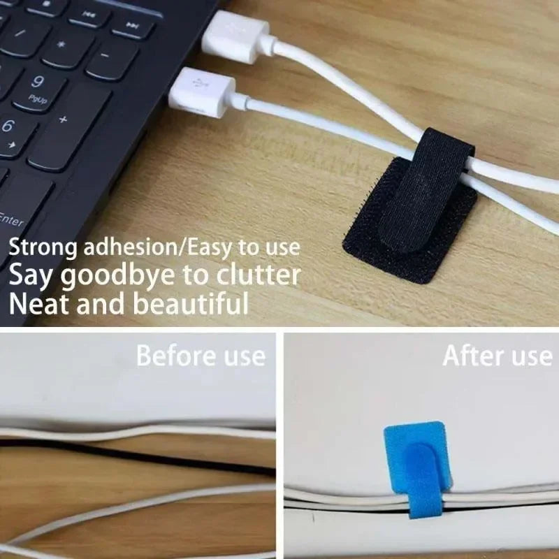 Wire Organizer Reusable Cable Ties Fastening Cord Rope Holder Desk Management Self Adhesive Adjustable Cord Organizer Straps Oasis Select