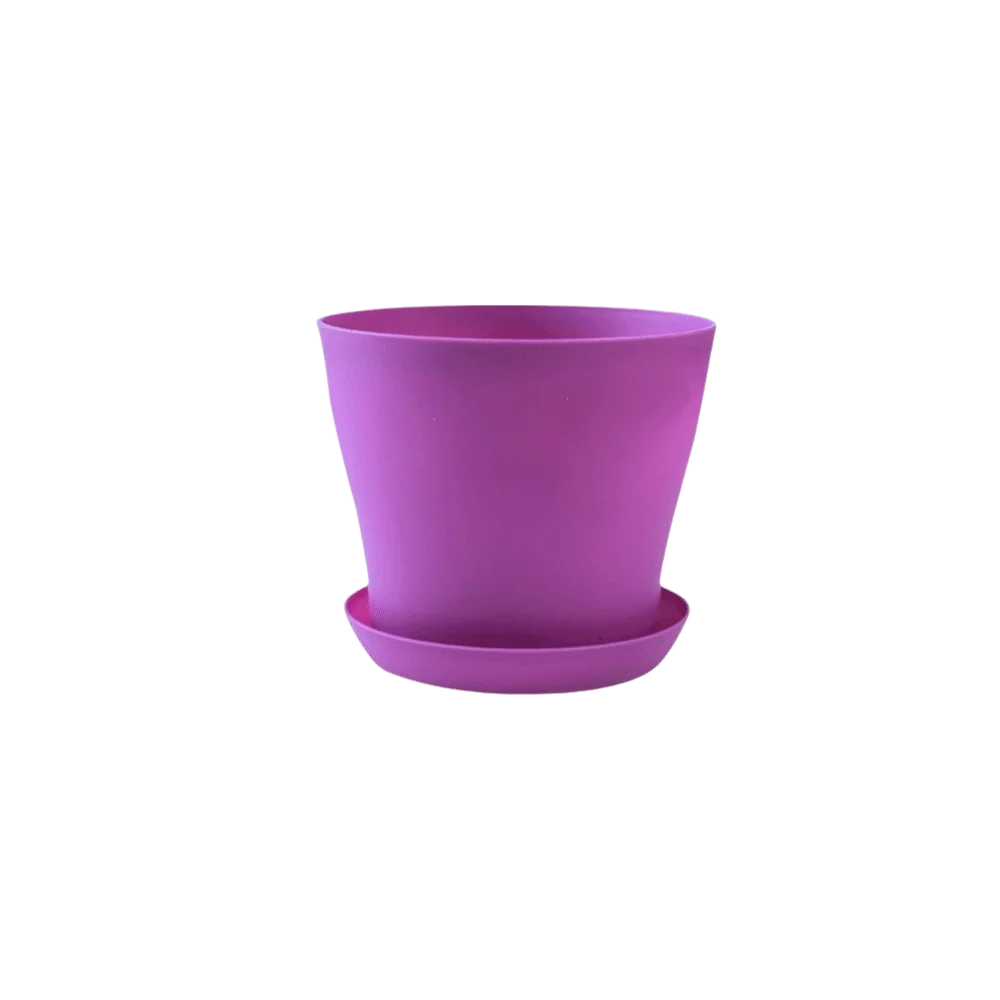 8pcs/set Candy Color Flower Pot Plastic Round Plant Pot with Tray with Drainage Holes Succulent Plant Pots Balconies Planting Oasis Select Purple