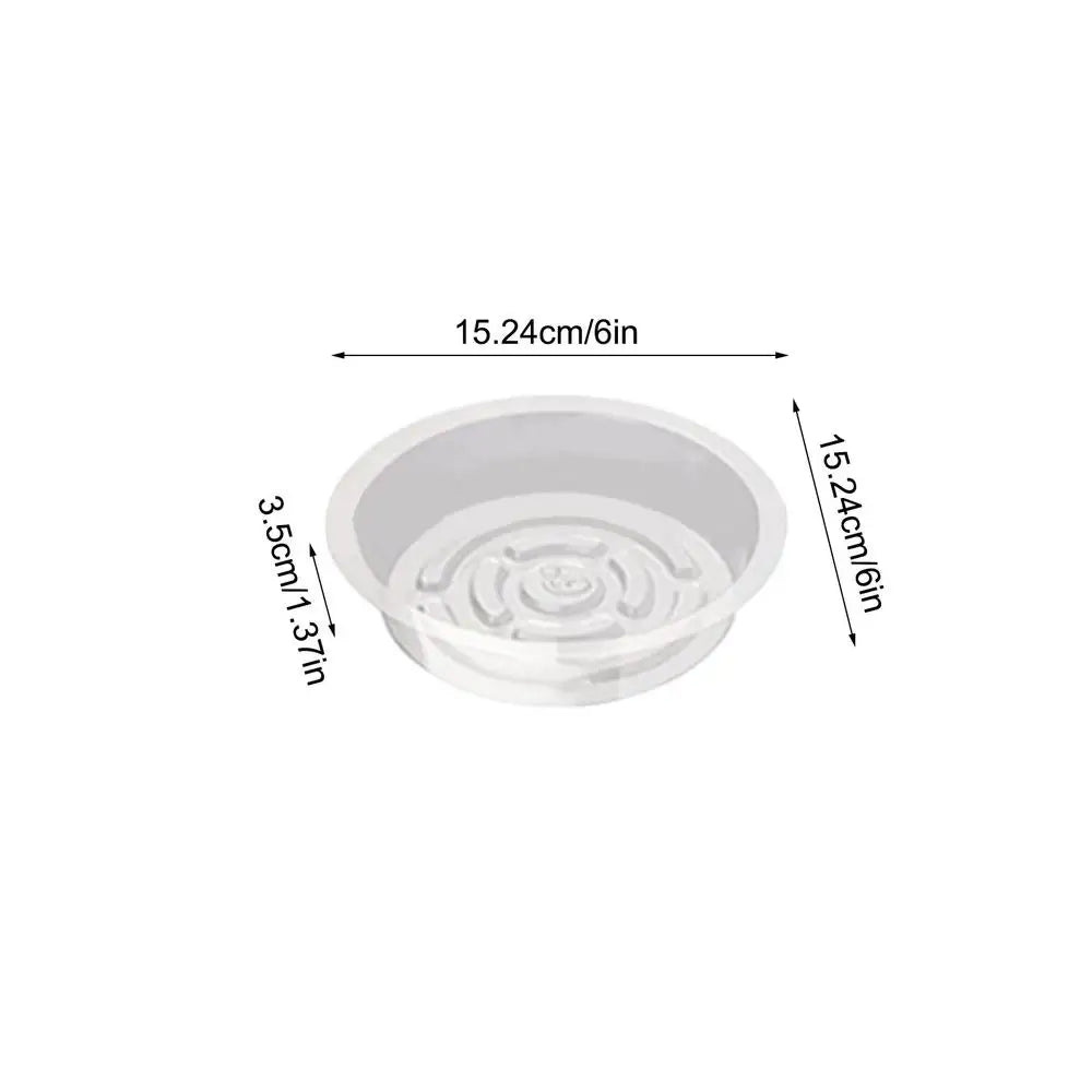 5Pcs Plant Pot Tray Clear round Flower Pot Trays Clear Plastic Plant Saucers Desktop Trash Storage Bases for Home Garden Oasis Select 6 inches 5Pcs
