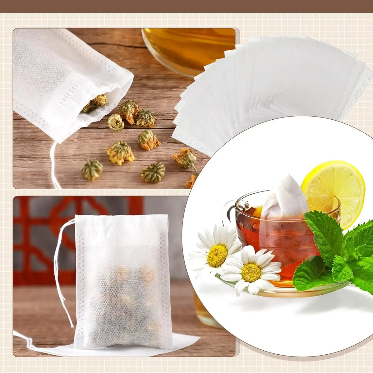 Tea Bag Disposable Tea Bag Corn Fiber Traditional Chinese Medicine Bag Non-woven Bag Fried Medicine Bag Food Grade Filter Bag Oasis Select