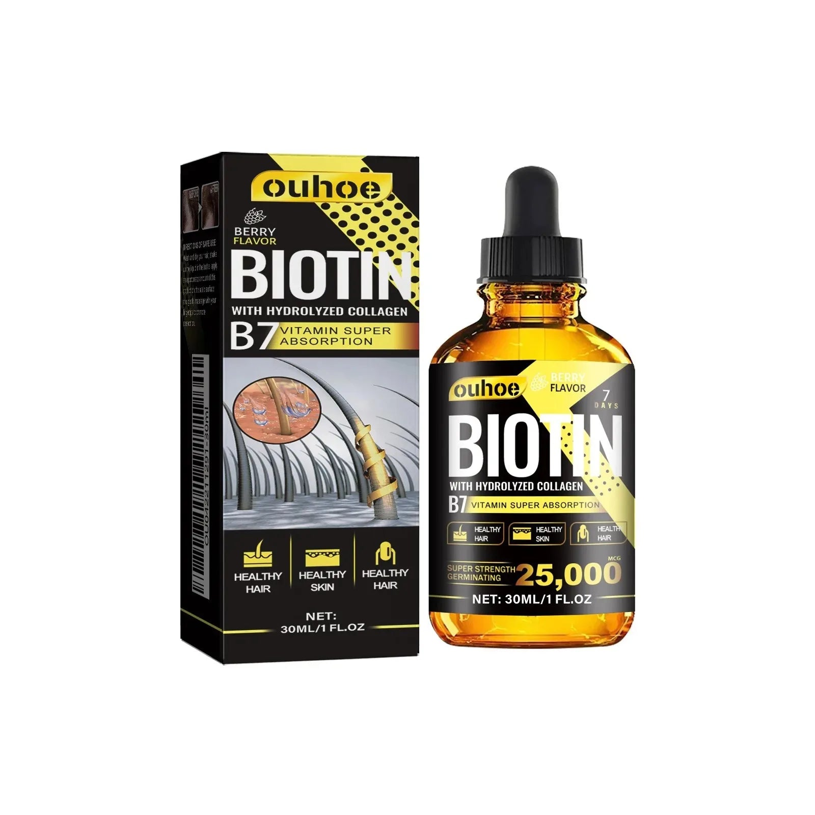 Collagen B7 Vitamin Hair Growth Essential Oil Prevent Hair Loss And Nourish With Essential Oil Scalp Treatment Set For Men Women Oasis Select 1pc