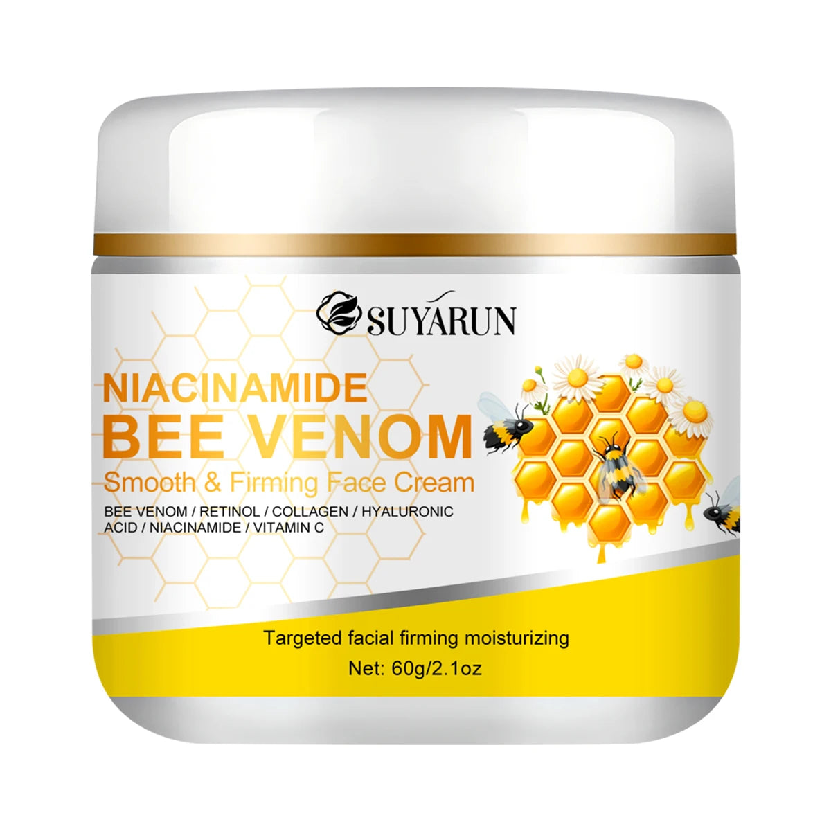 SUYARUN Niacinamide & Bee Venom Face Cream - Anti-Aging Brightening Moisturizer, Tightening Skin Care for Women & Men. Oasis Select 60g