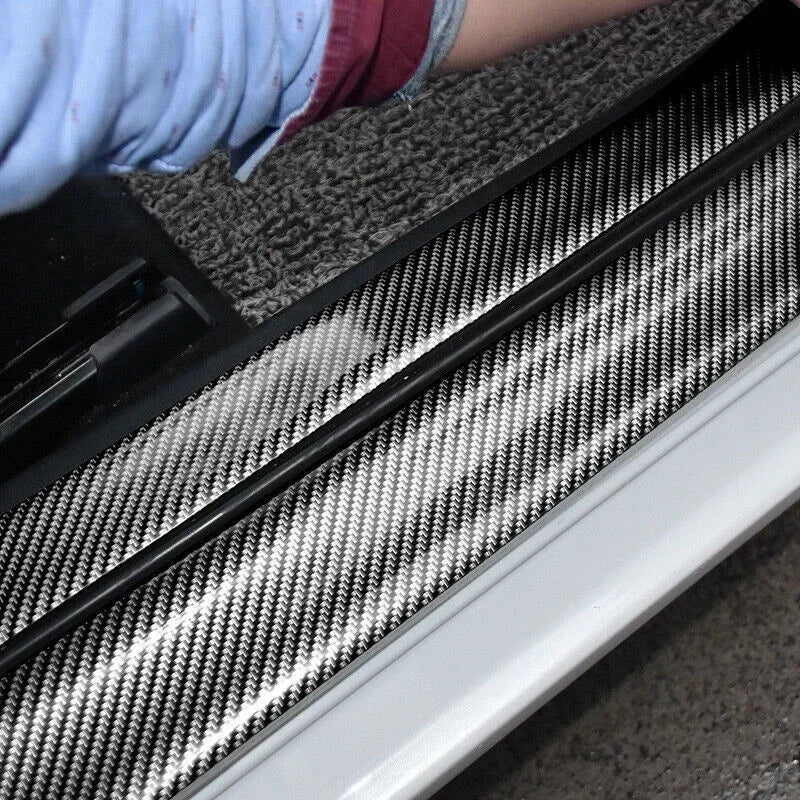 Universal Car Stickers Doorsill Bumper Threshold Step Carbon Fiber Protector Guard Strip Sticker Anti Scratch Strips Film Oasis Select