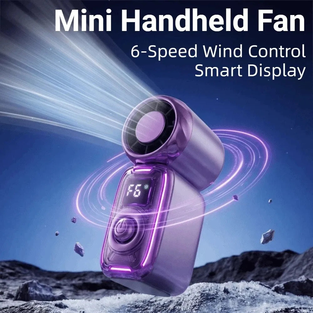 Ice Compress Mini Electronic Fan Hanging Rope 6 Gear Mini Handheld Fan USB Rechargeable Plastic Air Conditioner Fan Summer Oasis Select