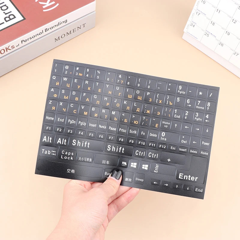 1Pc Full Size Russian Keyboard Stickers Letter Alphabet Layout Sticker Key Stickers For Laptop Desktop PC Keyboard Cover Oasis Select
