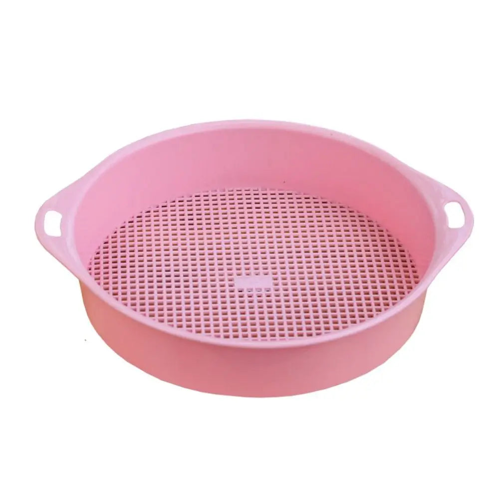 Sifting Tool Plastic Soil Sieve Sifter Multi-use Round Sand Screen Filter Manual Garden Mesh Pan Compost Oasis Select pink