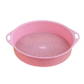 Sifting Tool Plastic Soil Sieve Sifter Multi-use Round Sand Screen Filter Manual Garden Mesh Pan Compost Oasis Select pink